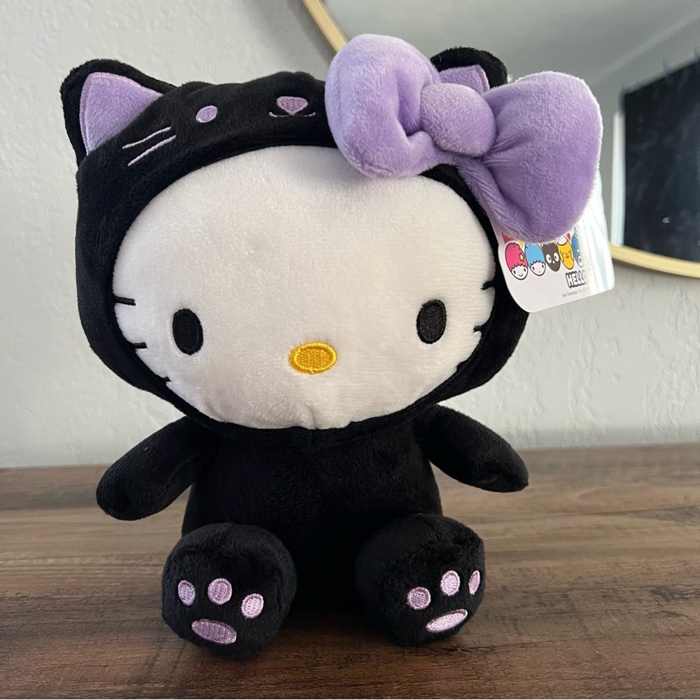 Hello Kitty & Friends BLACK KITTY CAT COSTUME 8" Halloween Plush Sanrio 2023 New
